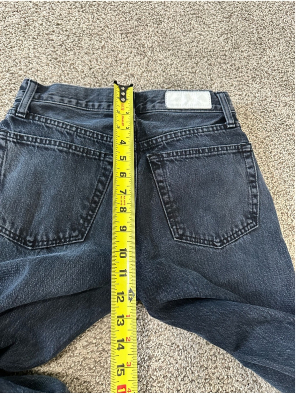 Re/Done High-Rise Loose Long Cuff Jean Size 25 Blacken Blue Aritzia - Picture 16 of 16